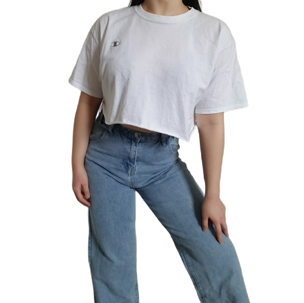 Champion White Cropped T-Shirt